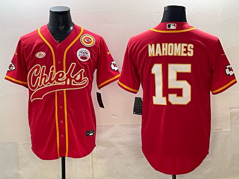 Men 2025 Nike Kansas City Chiefs #15 Mahomes Red 3th generation Joint Name Limited NFL Jersey 006-0